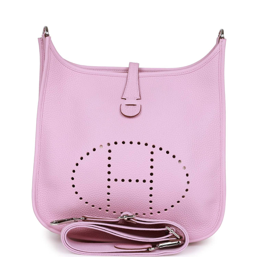 Top quality Hermes Evelyne III PM Mauve Sylvestre Clemence Palladium Hardware