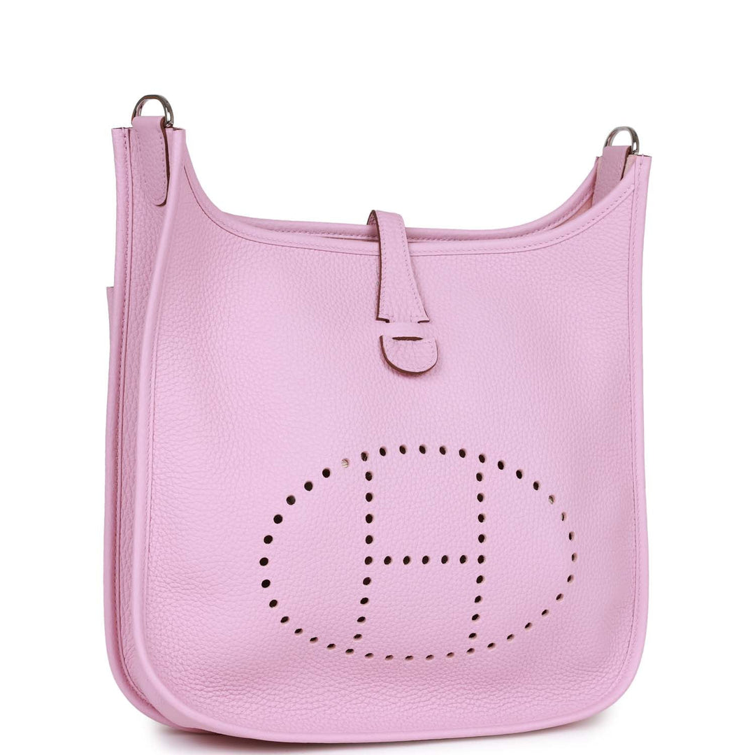 Top quality Hermes Evelyne III PM Mauve Sylvestre Clemence Palladium Hardware