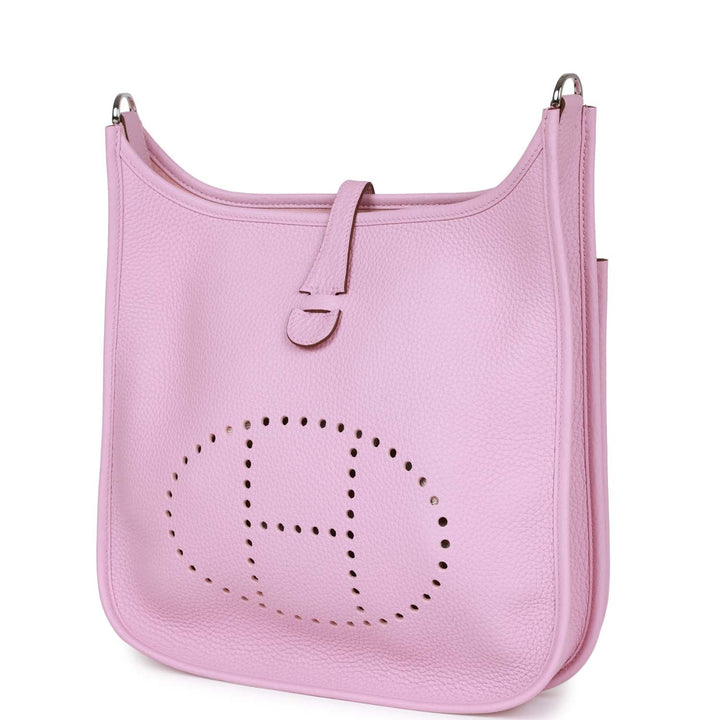 Top quality Hermes Evelyne III PM Mauve Sylvestre Clemence Palladium Hardware