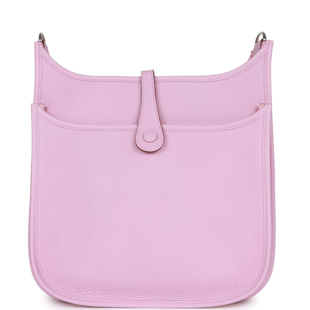 Top quality Hermes Evelyne III PM Mauve Sylvestre Clemence Palladium Hardware