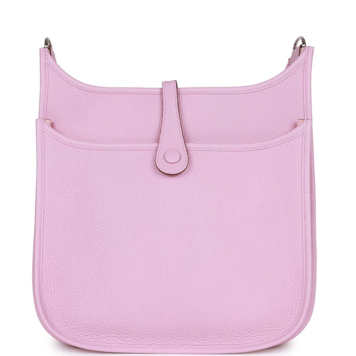 Top quality Hermes Evelyne III PM Mauve Sylvestre Clemence Palladium Hardware