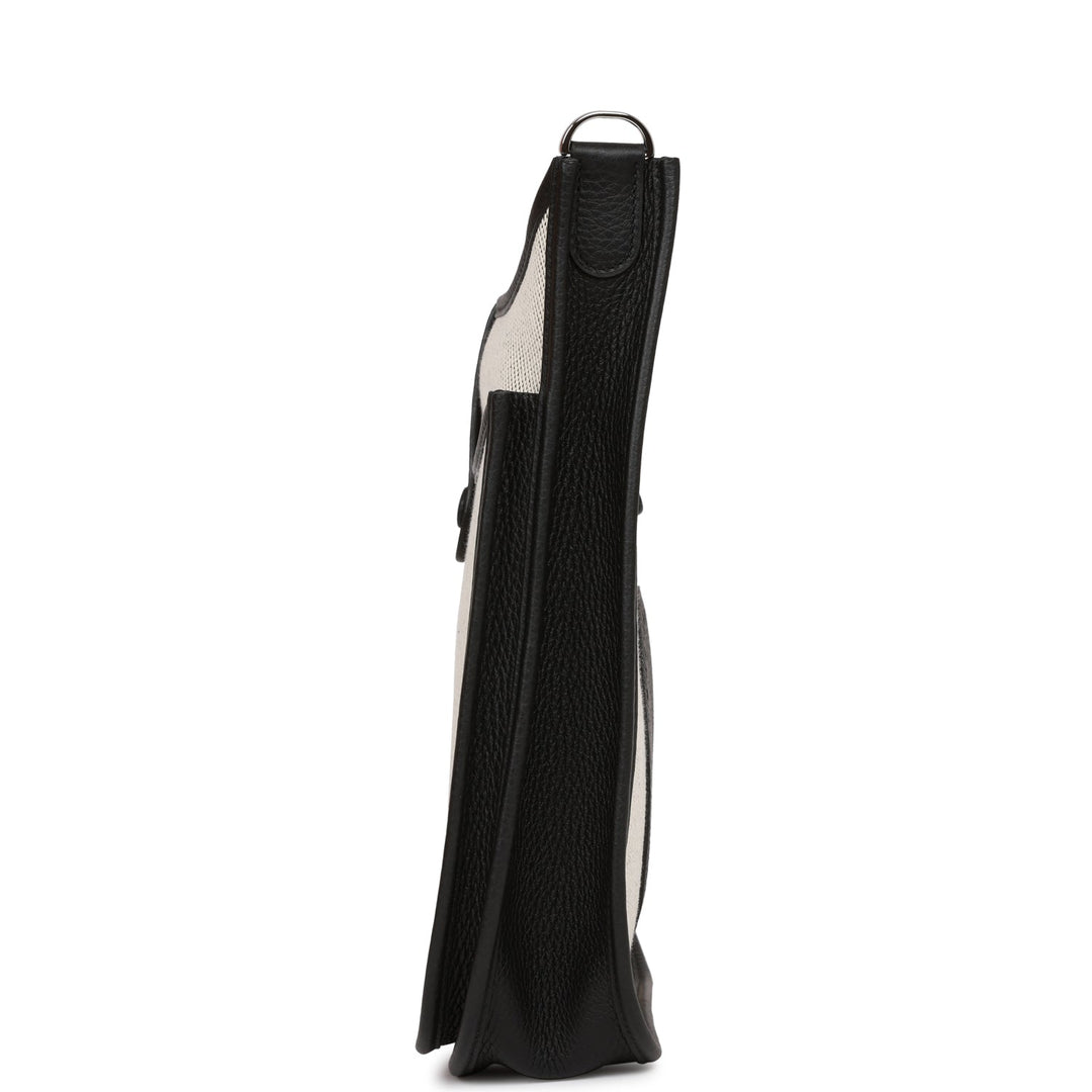 Top quality Hermes Evelyne III PM Black Togo and Toile Palladium Hardware