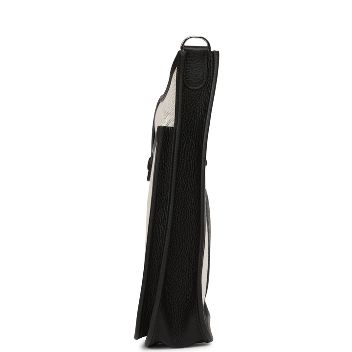 Top quality Hermes Evelyne III PM Black Togo and Toile Palladium Hardware