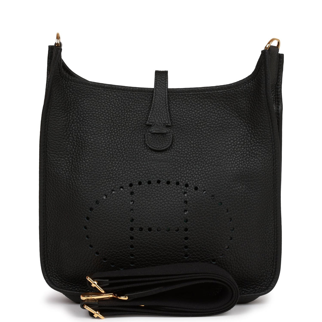 Top quality Hermes Evelyne III PM Black Clemence Gold Hardware