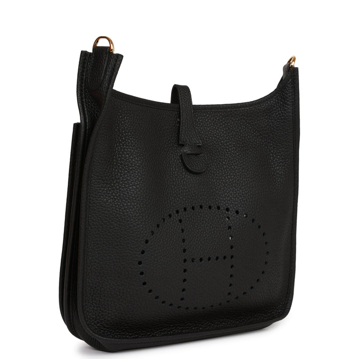 Top quality Hermes Evelyne III PM Black Clemence Gold Hardware