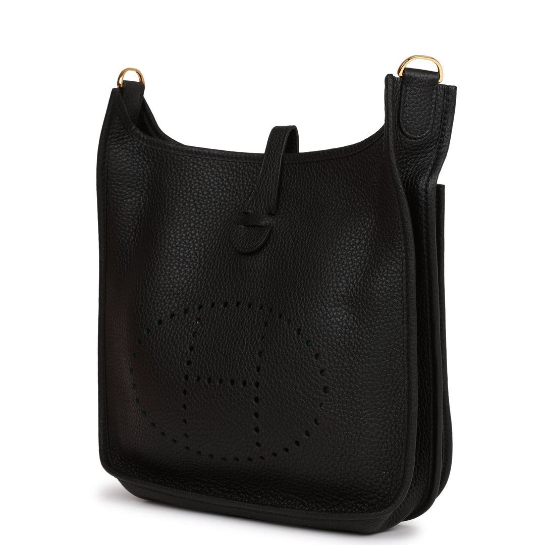 Top quality Hermes Evelyne III PM Black Clemence Gold Hardware