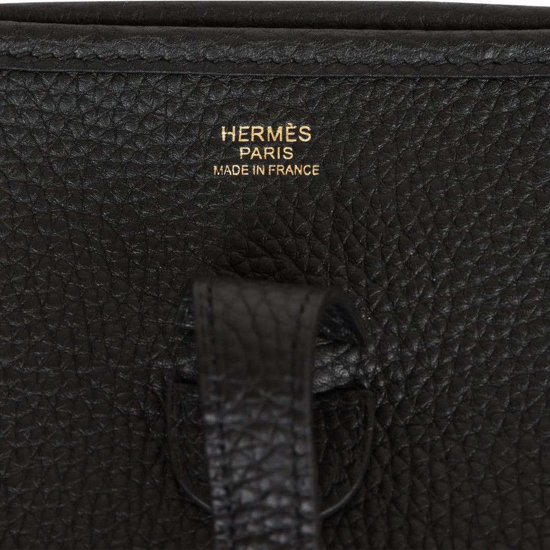 Top quality Hermes Evelyne III PM Black Clemence Gold Hardware