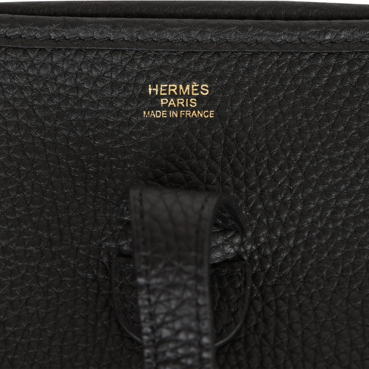 Top quality Hermes Evelyne III PM Black Clemence Gold Hardware