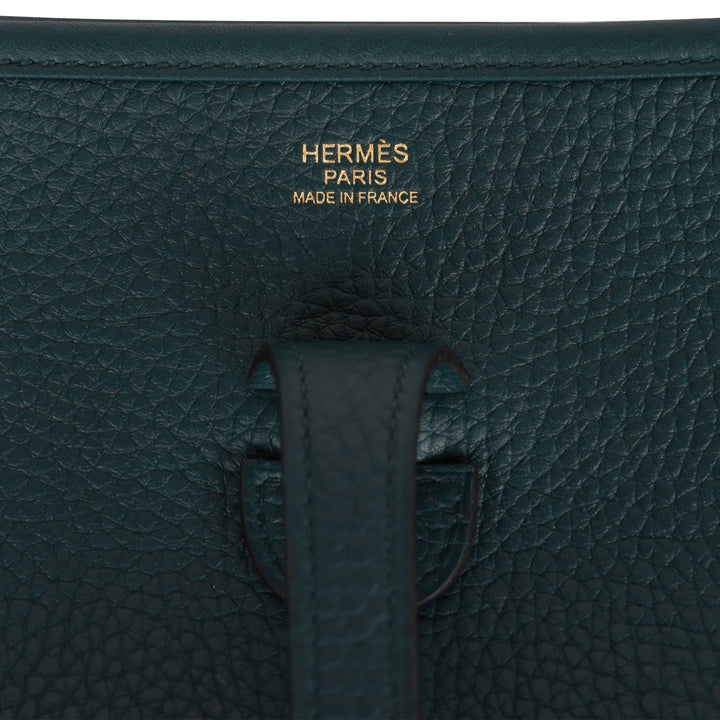 Hermes Evelyne III PM Vert Cypress Clemence Gold Hardware