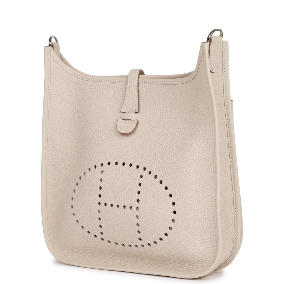 Hermes Evelyne III PM Craie Clemence Palladium Hardware