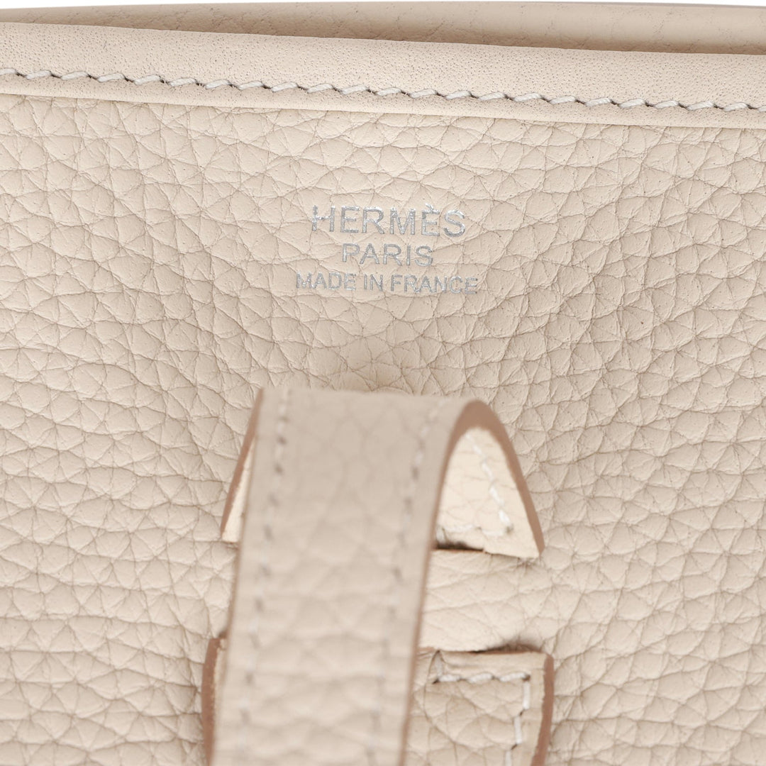 Hermes Evelyne III PM Craie Clemence Palladium Hardware