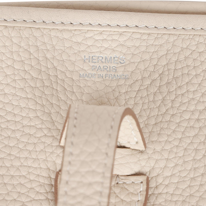 Hermes Evelyne III PM Craie Clemence Palladium Hardware