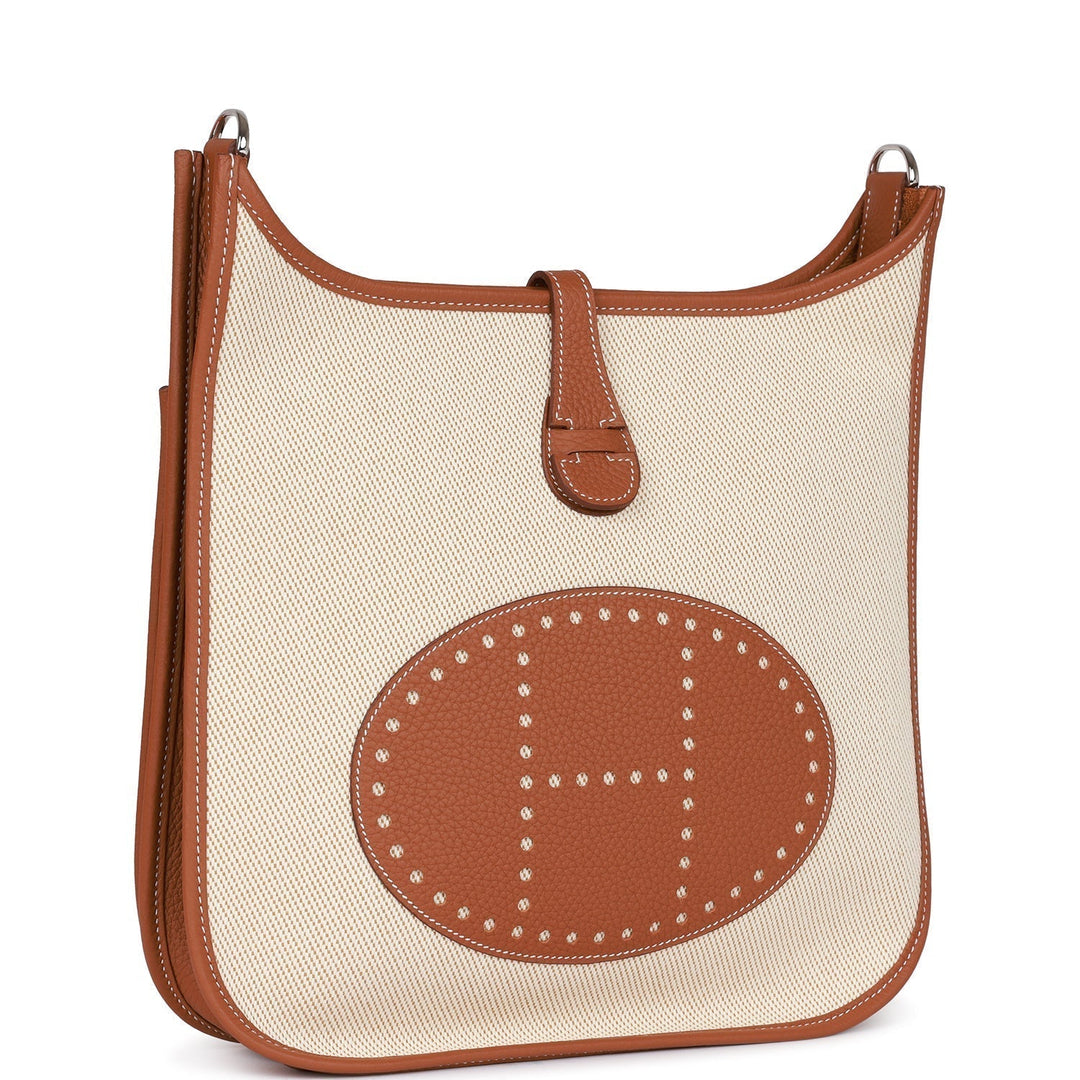 Top quality Hermes Evelyne III PM Gold Clemence and Toile Palladium Hardware