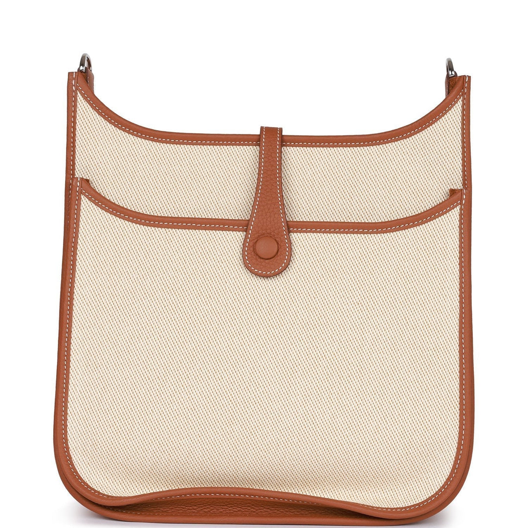 Top quality Hermes Evelyne III PM Gold Clemence and Toile Palladium Hardware