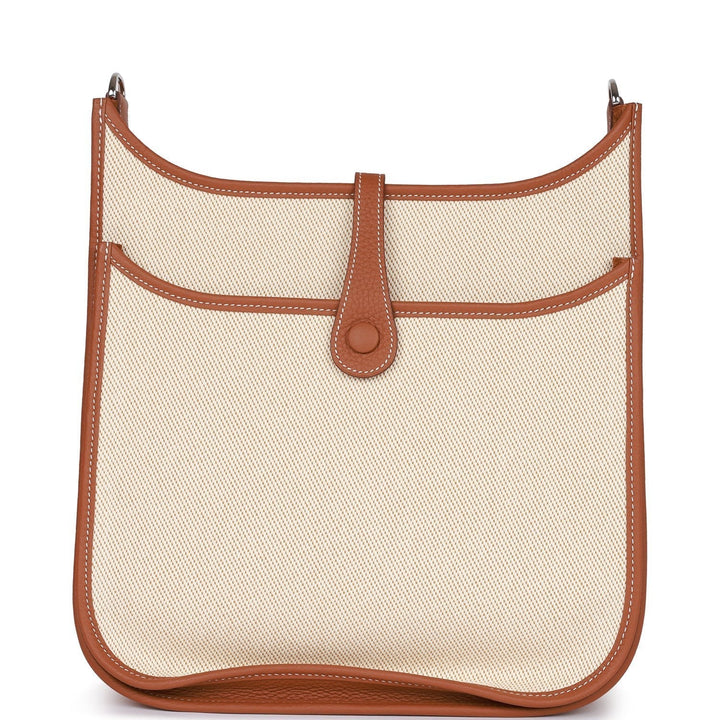 Top quality Hermes Evelyne III PM Gold Clemence and Toile Palladium Hardware