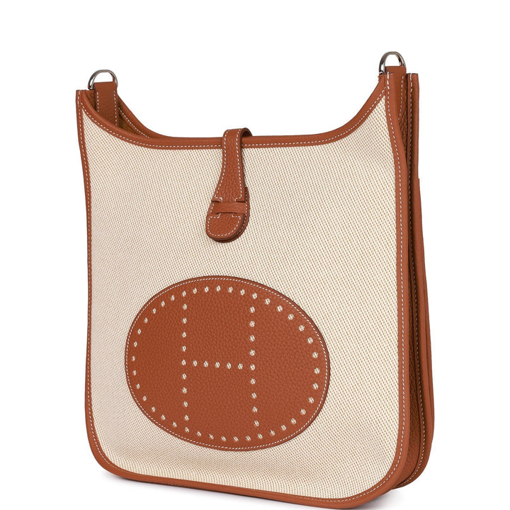 Top quality Hermes Evelyne III PM Gold Clemence and Toile Palladium Hardware