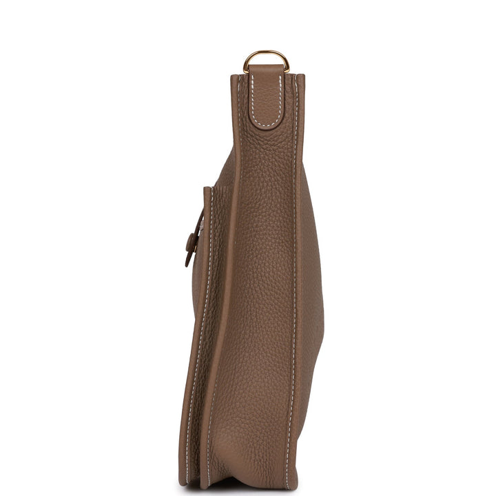 Hermes Evelyne III PM Etoupe Clemence Gold Hardware