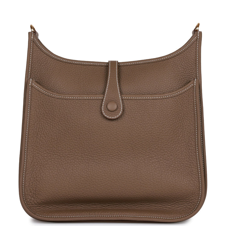 Hermes Evelyne III PM Etoupe Clemence Gold Hardware