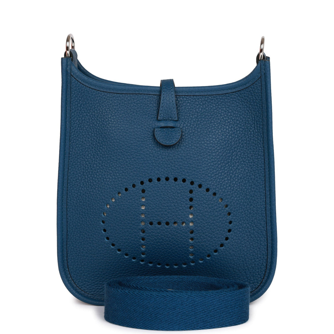 Top quality Hermes Evelyne TPM Bag Deep Blue Maurice Palladium Hardware