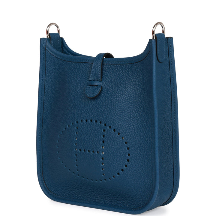 Top quality Hermes Evelyne TPM Bag Deep Blue Maurice Palladium Hardware