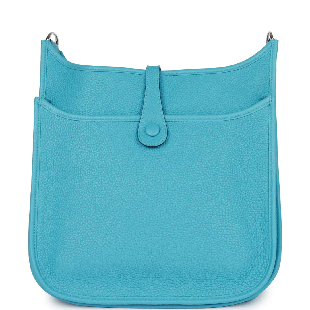 Top quality Hermes Evelyne III PM Bleu du Nord Clemence Palladium Hardware