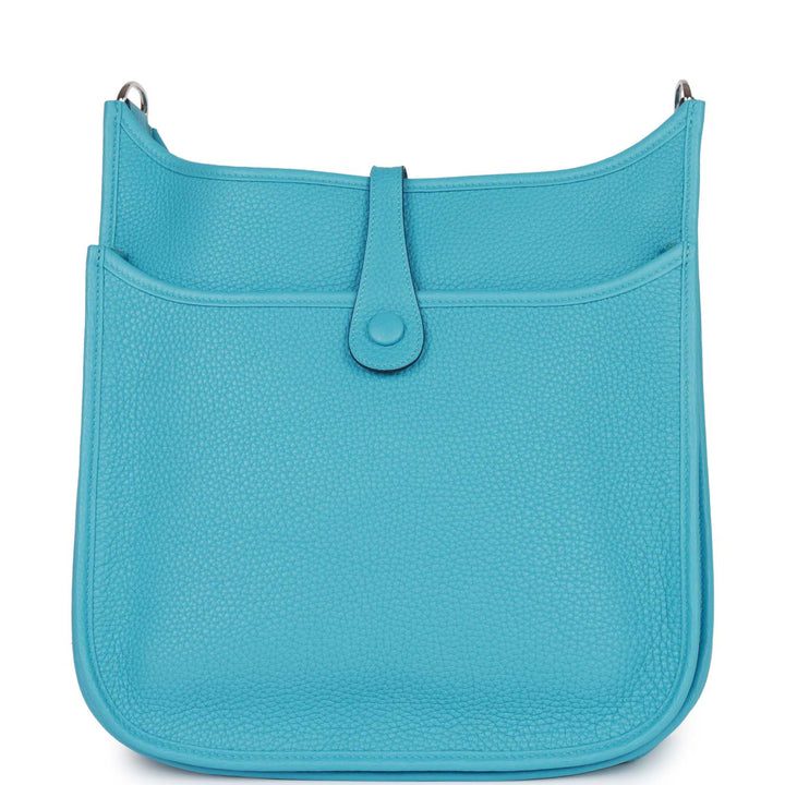 Top quality Hermes Evelyne III PM Bleu du Nord Clemence Palladium Hardware