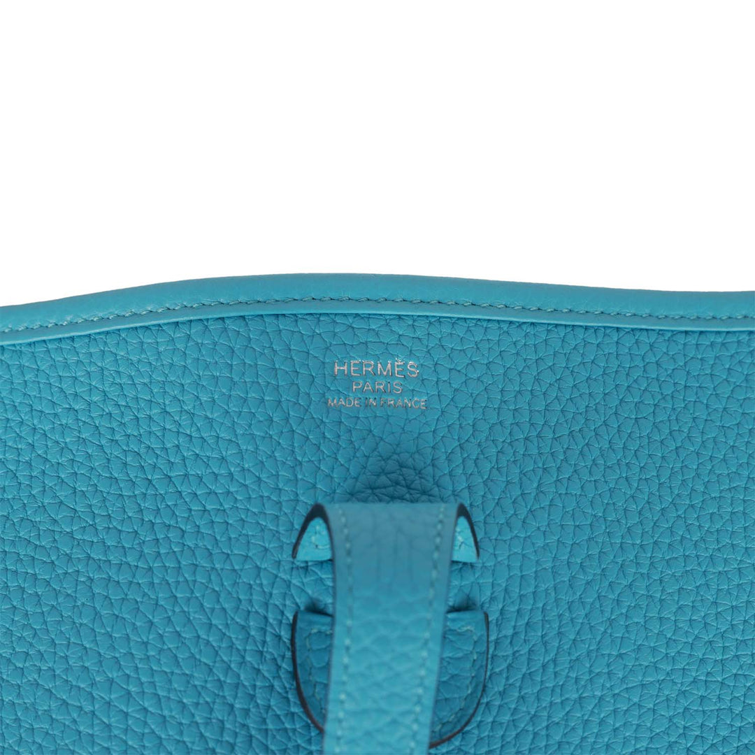 Top quality Hermes Evelyne III PM Bleu du Nord Clemence Palladium Hardware