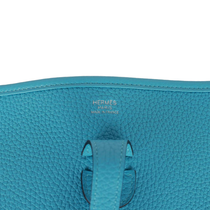 Top quality Hermes Evelyne III PM Bleu du Nord Clemence Palladium Hardware