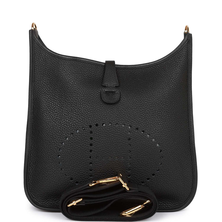 Top quality Hermes Evelyne III PM Black Clemence Gold Hardware