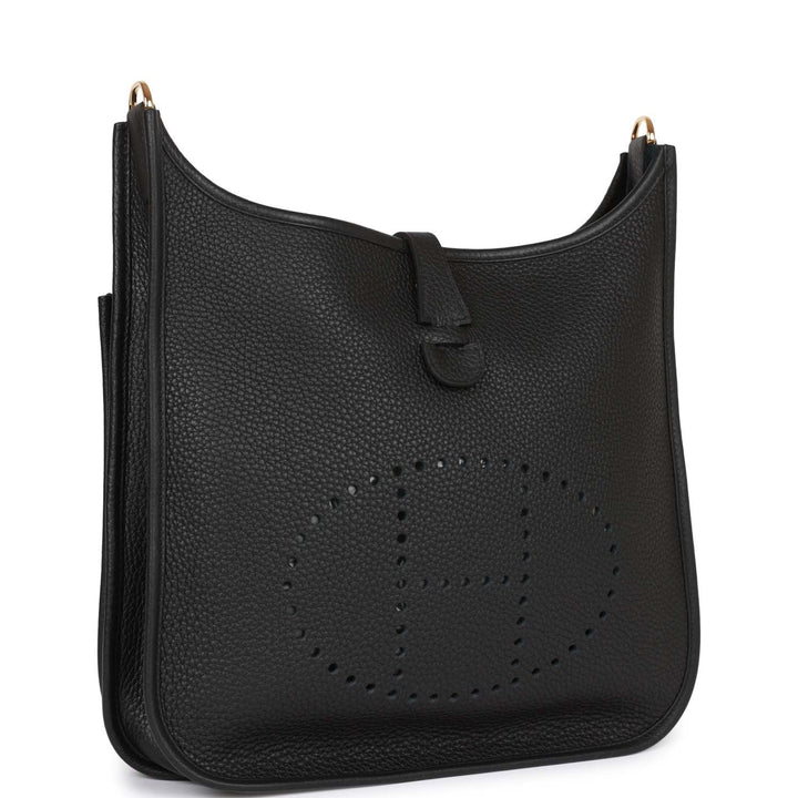 Top quality Hermes Evelyne III PM Black Clemence Gold Hardware
