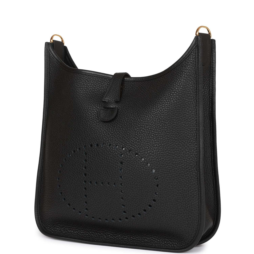 Top quality Hermes Evelyne III PM Black Clemence Gold Hardware