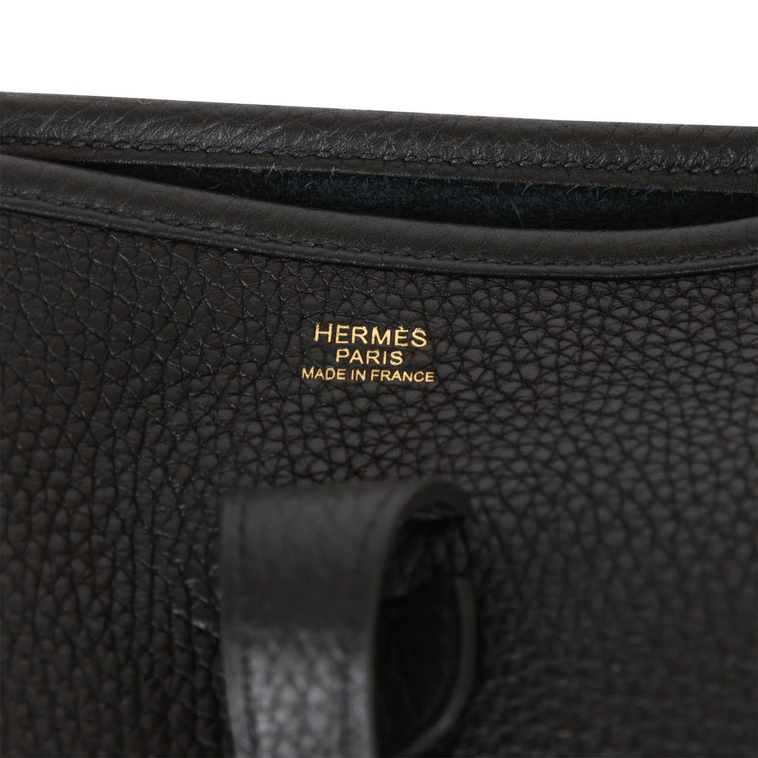 Top quality Hermes Evelyne III PM Black Clemence Gold Hardware