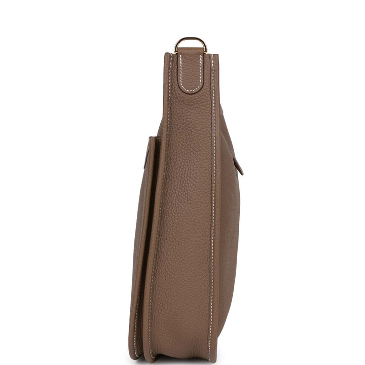 Top quality Hermes Evelyne III PM Etoupe Clemence Gold Hardware