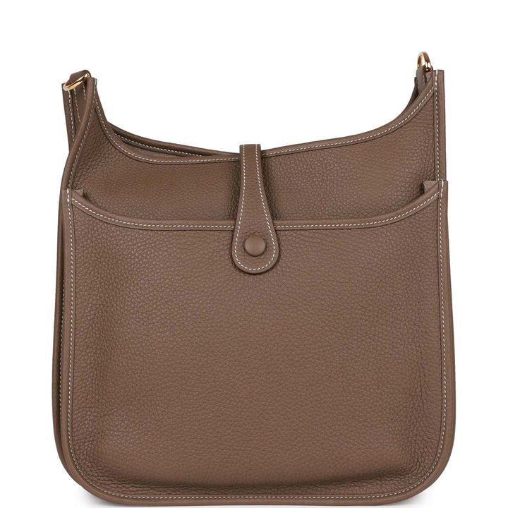 Top quality Hermes Evelyne III PM Etoupe Clemence Gold Hardware