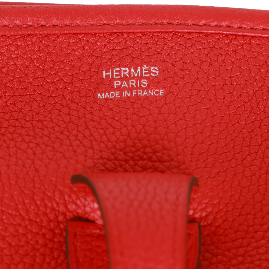 Hermes Evelyne III PM Rouge de Coeur Clemence Palladium Hardware