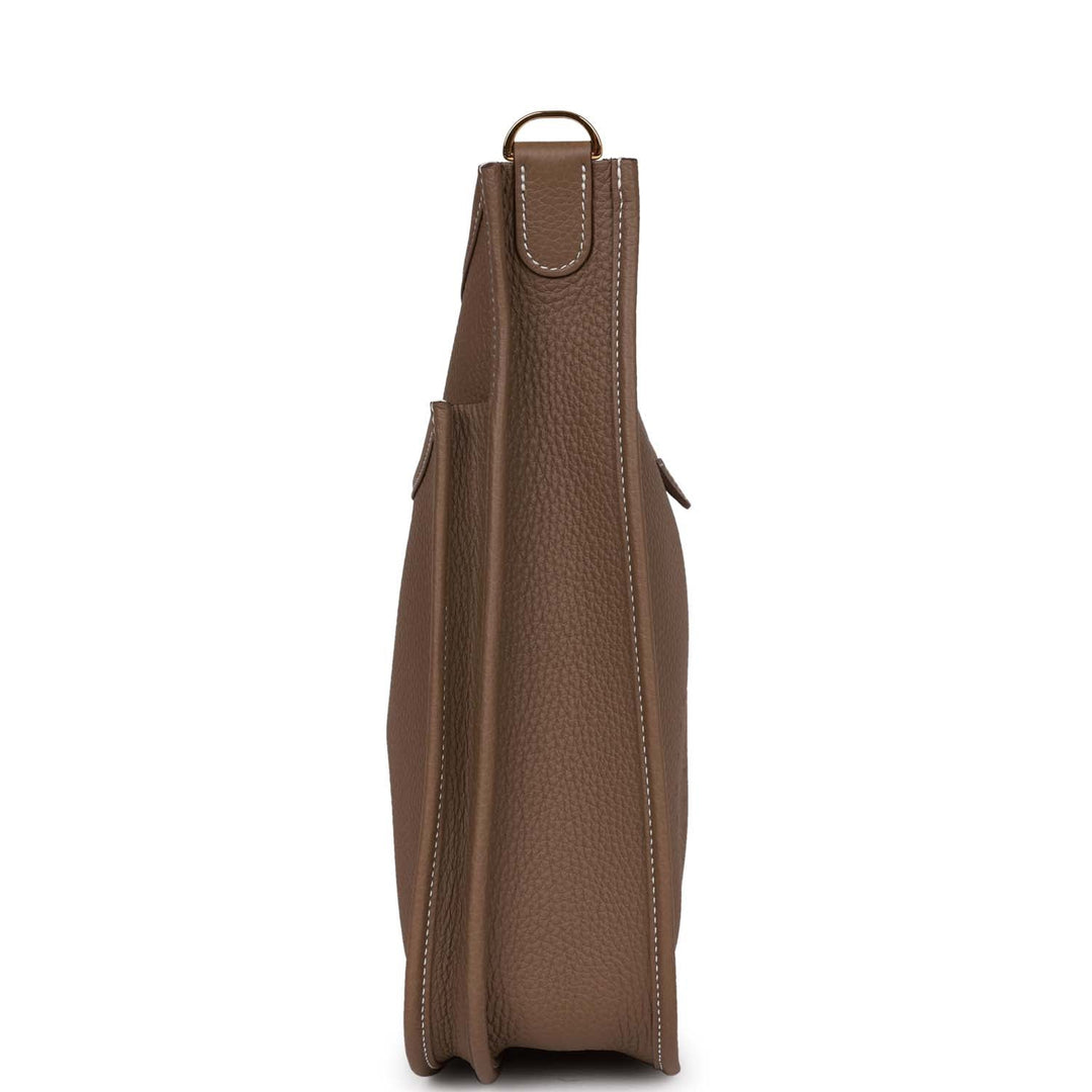 Top quality Hermes Evelyne III PM Etoupe Clemence Gold Hardware
