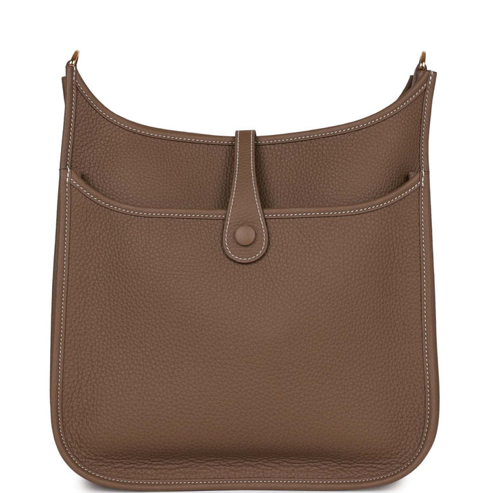 Top quality Hermes Evelyne III PM Etoupe Clemence Gold Hardware