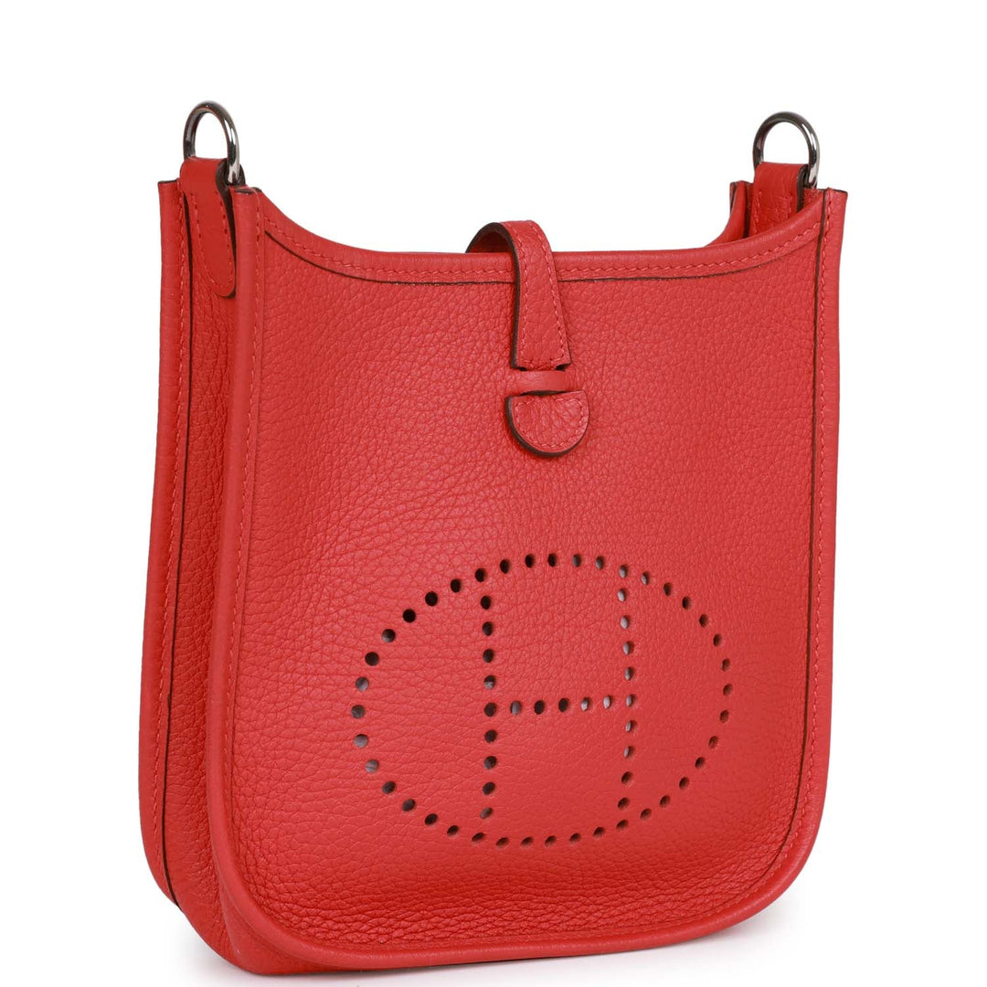 Top quality Hermes Evelyne TPM Rouge Tomate Clemence Palladium Hardware