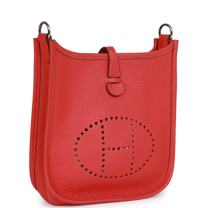 Top quality Hermes Evelyne TPM Rouge Tomate Clemence Palladium Hardware