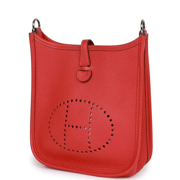 Top quality Hermes Evelyne TPM Rouge Tomate Clemence Palladium Hardware