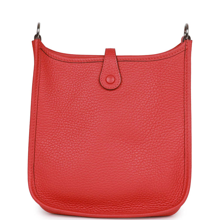 Top quality Hermes Evelyne TPM Rouge Tomate Clemence Palladium Hardware