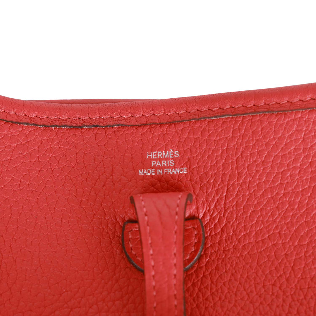 Top quality Hermes Evelyne TPM Rouge Tomate Clemence Palladium Hardware