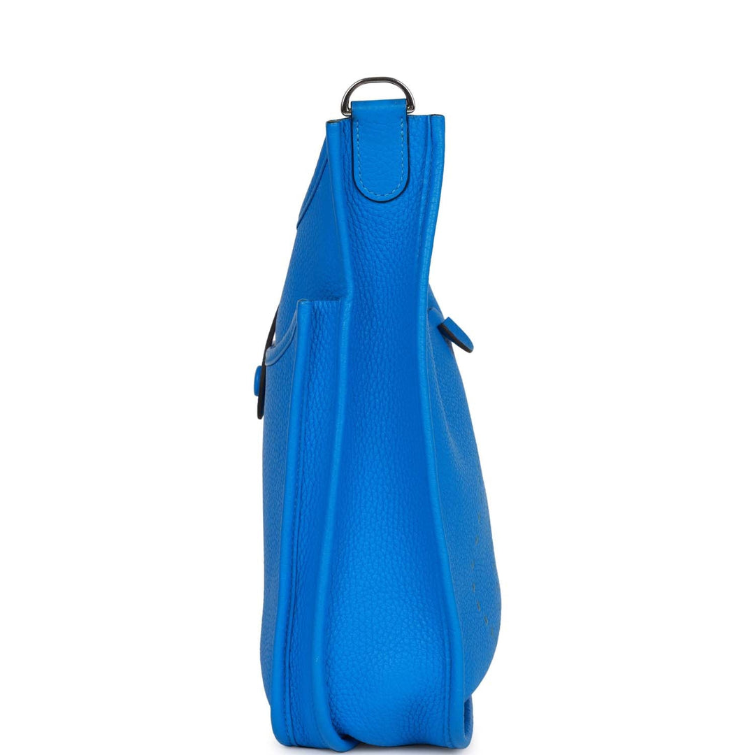 Top quality Hermes Evelyne III PM Bleu Hydra Clemence Palladium Hardware
