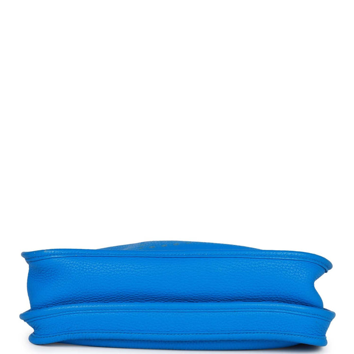 Top quality Hermes Evelyne III PM Bleu Hydra Clemence Palladium Hardware