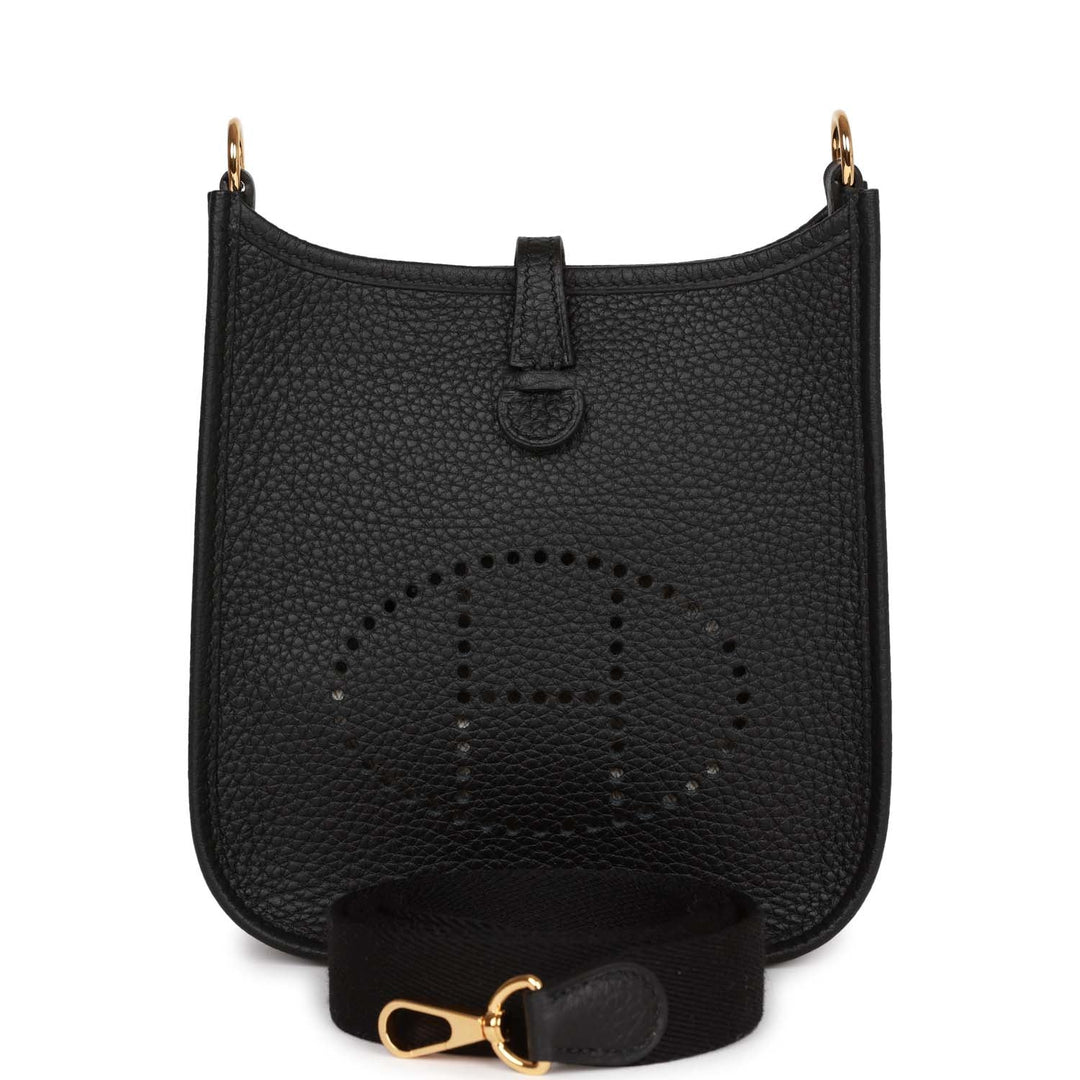 Top quality Hermes Evelyne TPM Black Clemence Gold Hardware