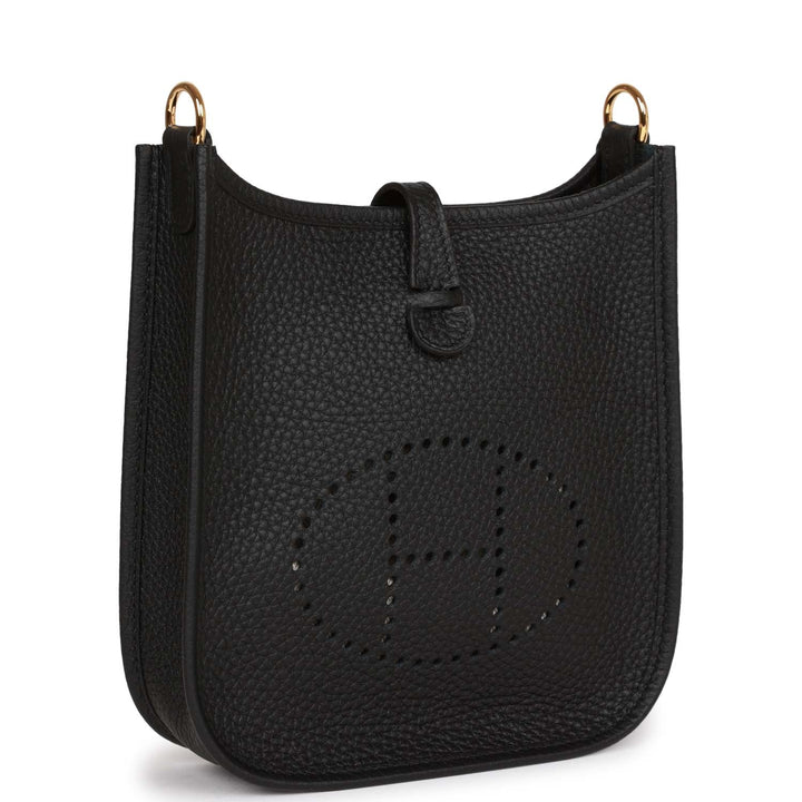 Top quality Hermes Evelyne TPM Black Clemence Gold Hardware