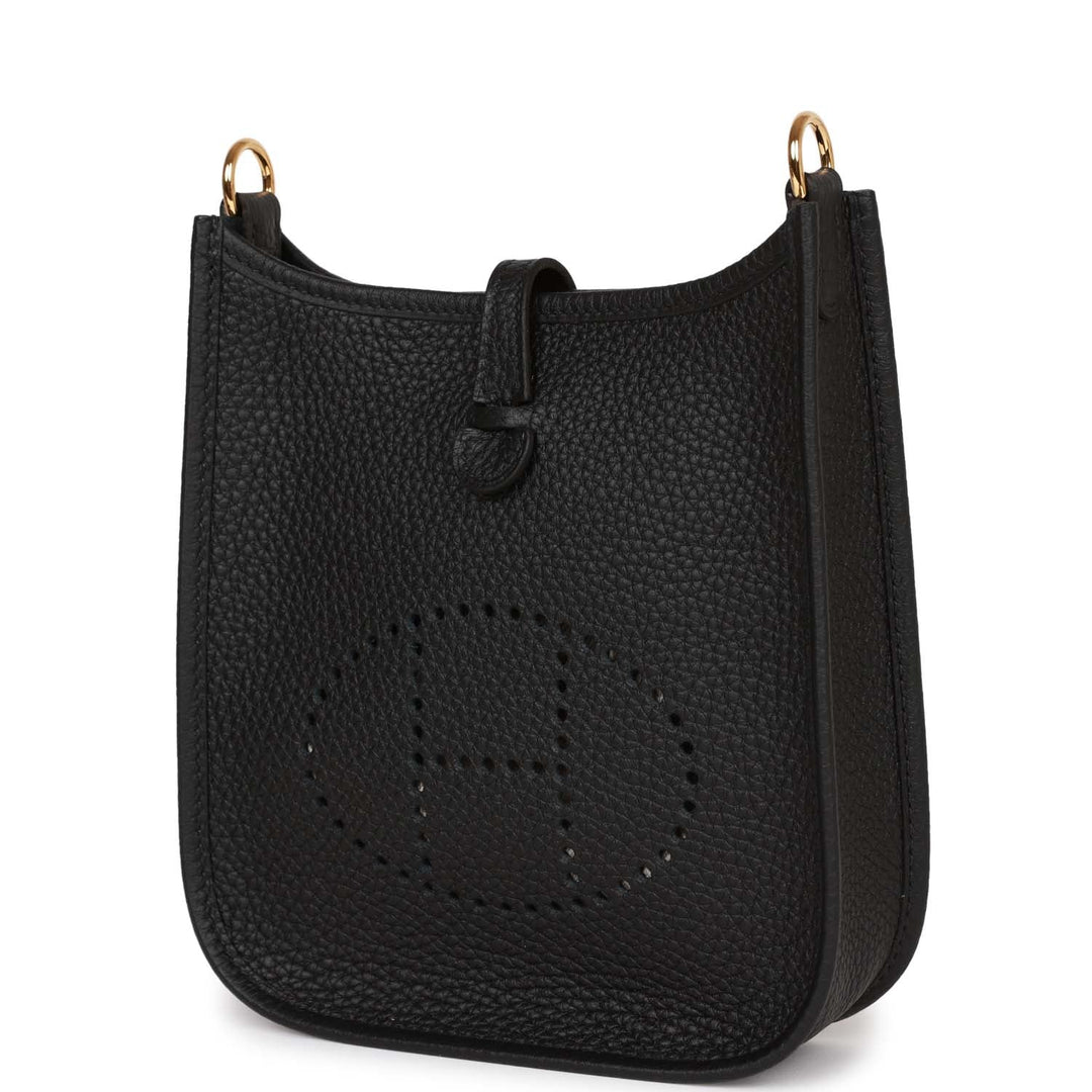 Top quality Hermes Evelyne TPM Black Clemence Gold Hardware