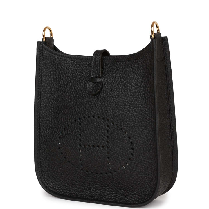 Top quality Hermes Evelyne TPM Black Clemence Gold Hardware