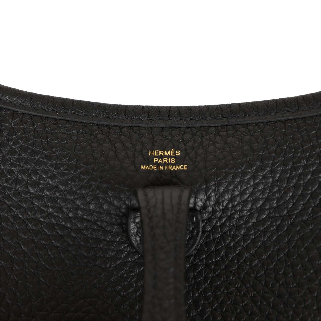 Top quality Hermes Evelyne TPM Black Clemence Gold Hardware