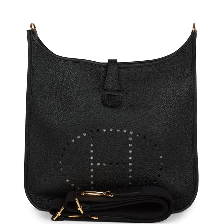 Top quality Hermes Evelyne III PM Black Clemence Gold Hardware